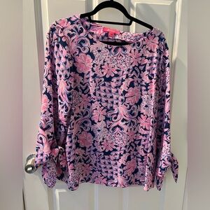 Lilly Pulitzer pink and navy top